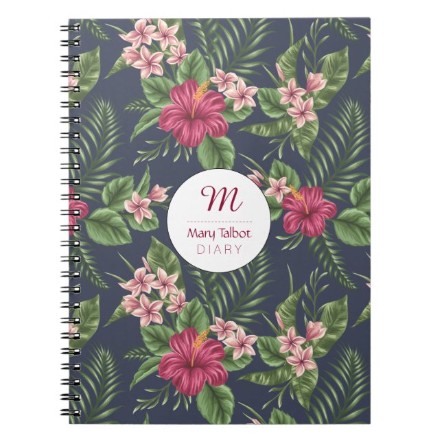 Cuaderno Patrón floral Ibiscus personalizado S Notebook (Frente)