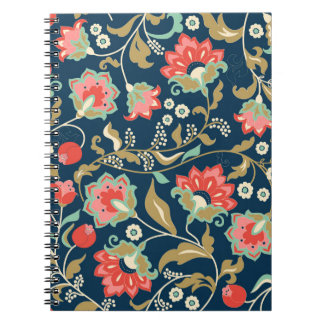 Cuaderno Patrón floral incoloro y sin fisuras en estilo fol