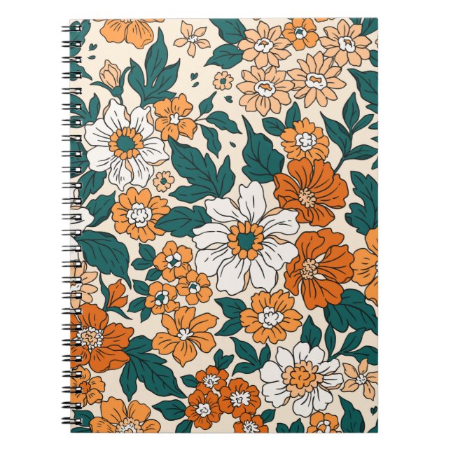 Cuaderno Patrón floral inmaculado. Bac estilo libertinaje (Frente)