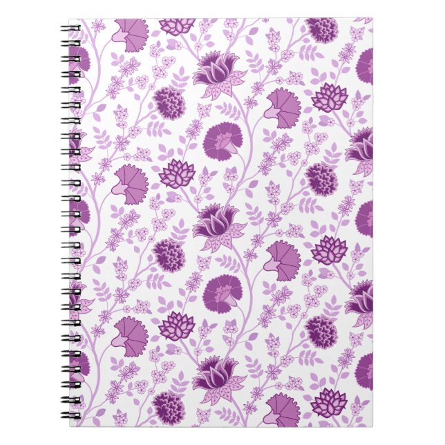 Cuaderno Patrón floral jacobino tiñe de blanco (Frente)