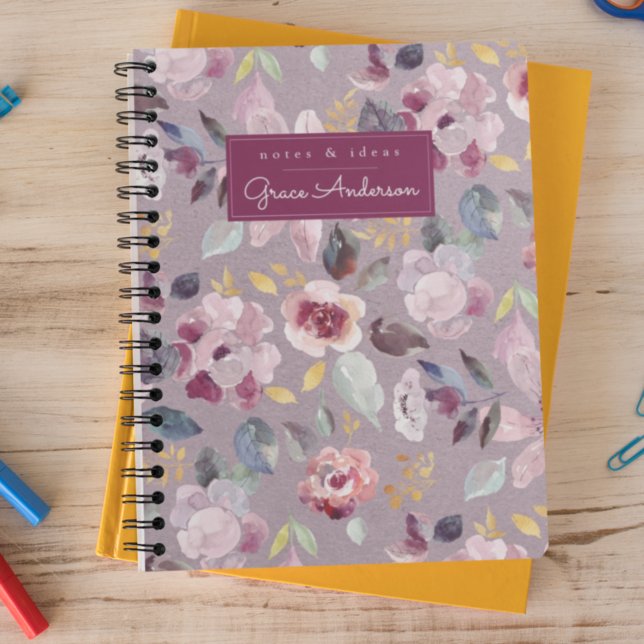Cuaderno Patrón floral Lilac personalizado (Subido por el creador)