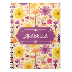 Cuaderno Patrón floral moderno Arabella Cascading