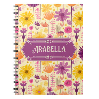 Cuaderno Patrón floral moderno Arabella Cascading