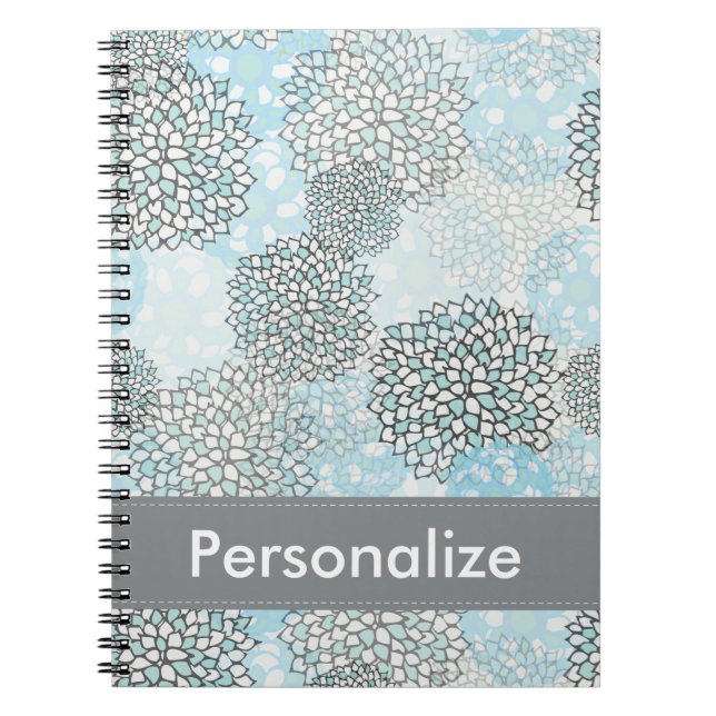 Cuaderno Patrón floral moderno de moda personalizado (Frente)