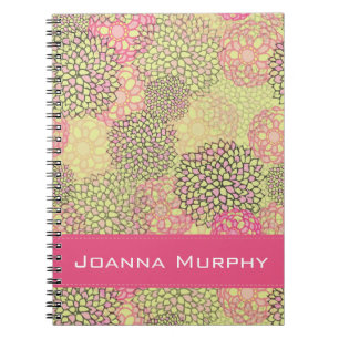 Cuaderno Patrón floral moderno de moda personalizado