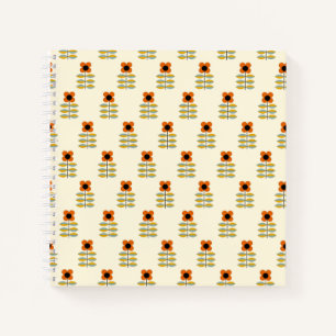 Cuaderno Patrón floral Naranja inspirado en Escandinavia