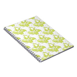 Cuaderno Patrón floral negro lima atrevido
