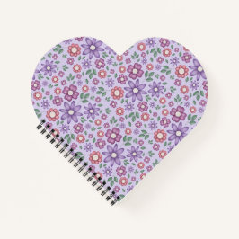 Cuaderno patrón floral pastel de lavanda soñador
