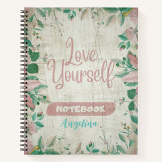 Cuaderno Patrón floral personalizado con amor propio