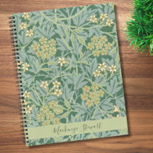 Patrón floral personalizado de jazmín verde