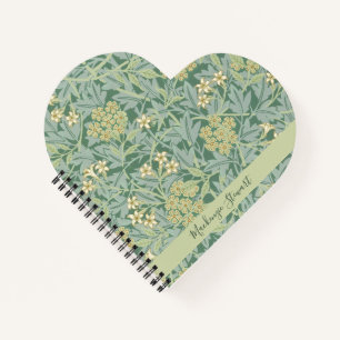 Cuaderno Patrón floral personalizado de jazmín verde