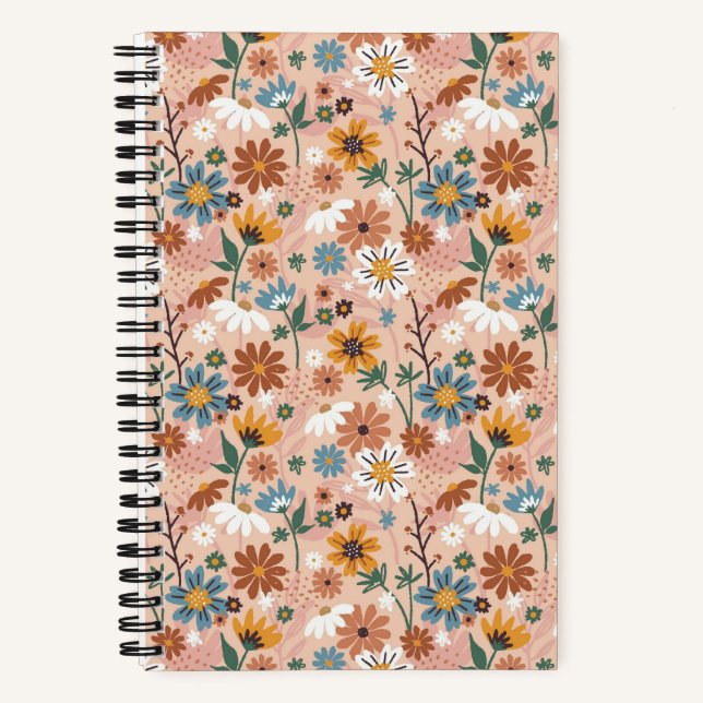 Cuaderno Patrón floral pintado a mano-23136 (Anverso)