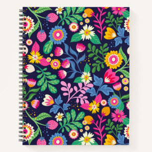 Cuaderno Patrón floral pintado de mano exótica-48330