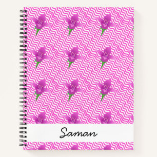 Cuaderno Patrón floral púrpura moderno