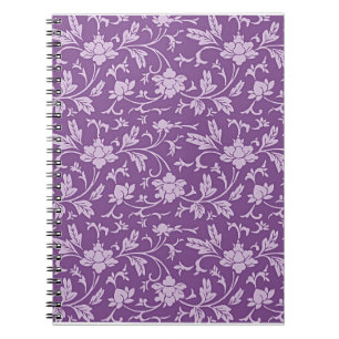 Cuaderno Patrón floral púrpura y lavanda