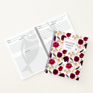 Cuaderno Patrón floral Receta de la familia de Personaliza