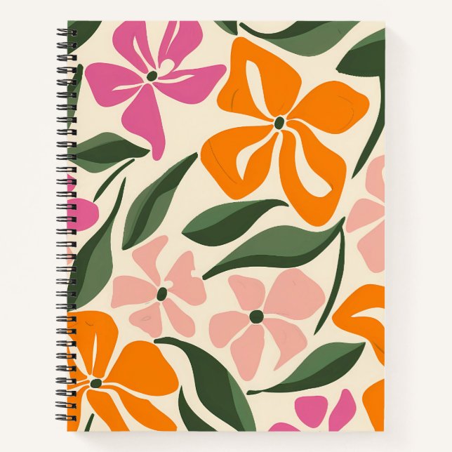 Cuaderno Patrón floral retro (Anverso)