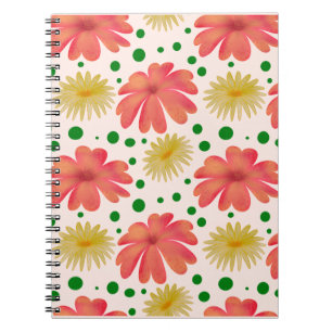 Cuaderno Patrón floral retro brillante sin costuras