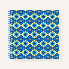 Cuaderno Patrón floral retro geométrico decorativo