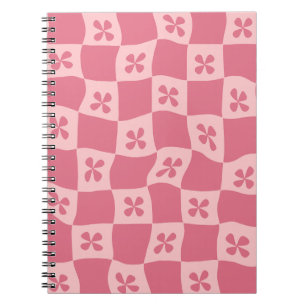 Cuaderno Patrón floral retro-rosado controlado