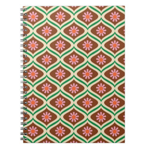 Cuaderno Patrón floral retro vintage de los años 70