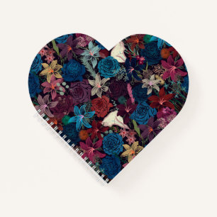 Cuaderno Patrón floral romántico oscuro