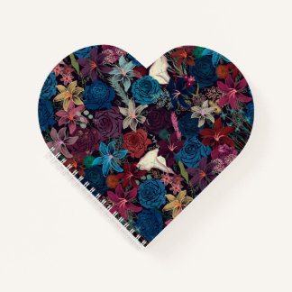 Cuaderno Patrón floral romántico oscuro