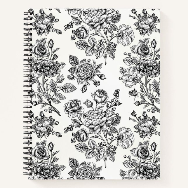 Cuaderno Patrón floral Rosa de época (Anverso)