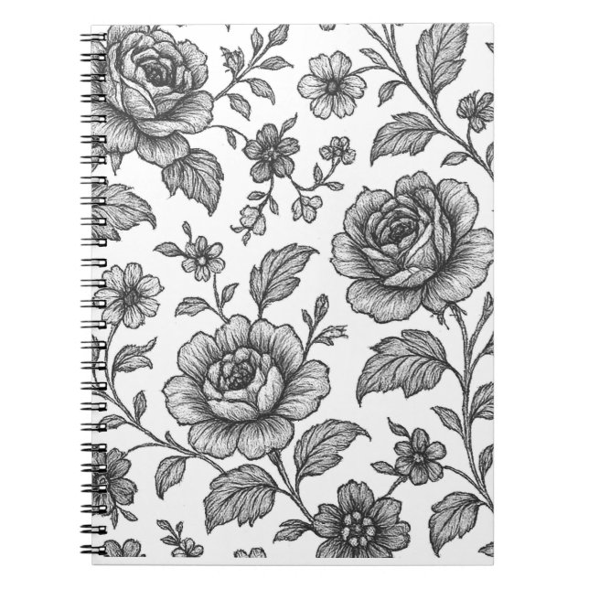 Cuaderno Patrón floral Rosa de época (Frente)