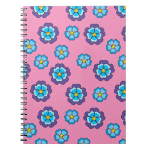 Cuaderno Patrón floral rosa violeta azul