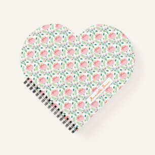 Cuaderno Patrón floral rosa y naranja