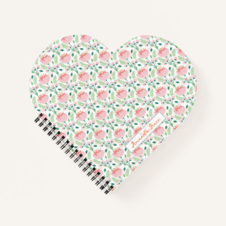 Cuaderno Patrón floral rosa y naranja