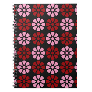 Cuaderno Patrón floral rosa y rojo