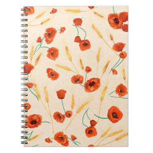 Cuaderno Patrón floral silvestre sin soldadura sobre un fon