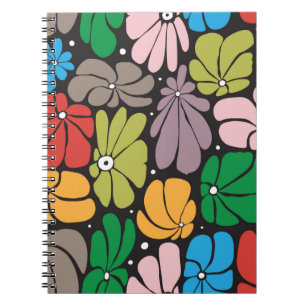 Cuaderno Patrón floral sin brillo con sangre grande estiliz