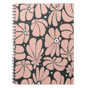 Cuaderno Patrón floral sin brillo con sangre grande estiliz