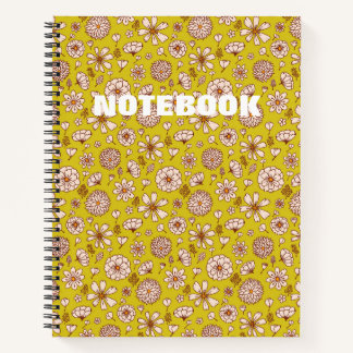 Cuaderno Patrón floral sin costuras amarillo