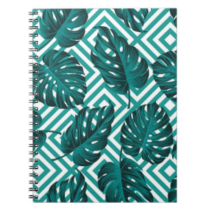 Cuaderno Patrón floral sin costuras con hojas. espalda trop