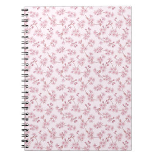 Cuaderno Patrón floral sin costuras de flor de cerezo rosa