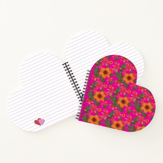 Cuaderno Patrón floral sin costuras Flores rojas Botánica l (Interior)