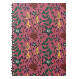 Cuaderno Patrón floral sin costuras flores rosas hojas rama
