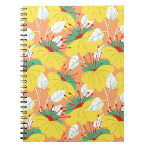 Cuaderno Patrón floral sin costuras. Fondo con mano