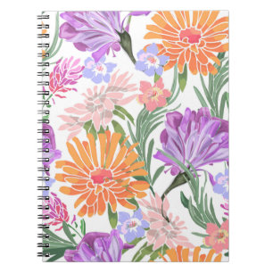 Cuaderno Patrón floral sin costuras. Gloria matutina, ipomo