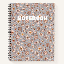 Cuaderno patrón floral sin costuras Gris