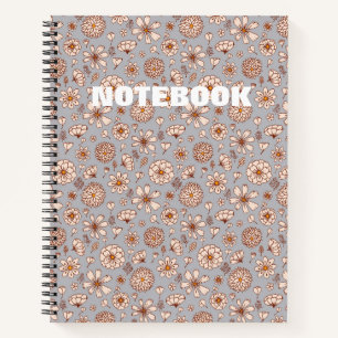 Cuaderno patrón floral sin costuras Gris