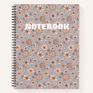 Cuaderno patrón floral sin costuras Gris