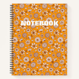 Cuaderno patrón floral sin costuras naranja