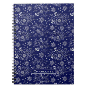 Cuaderno Patrón floral sin fisuras de gran flor personaliza