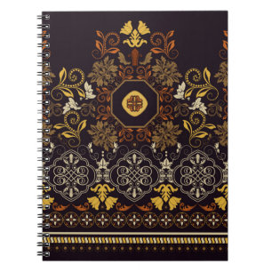 Cuaderno Patrón floral sin fisuras. Decoración india vintag