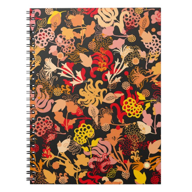 Cuaderno Patrón floral sin fisuras dibujado a mano (Frente)